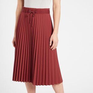 Athleta Hayes Pleated Midi Skirt brick red size xxs
